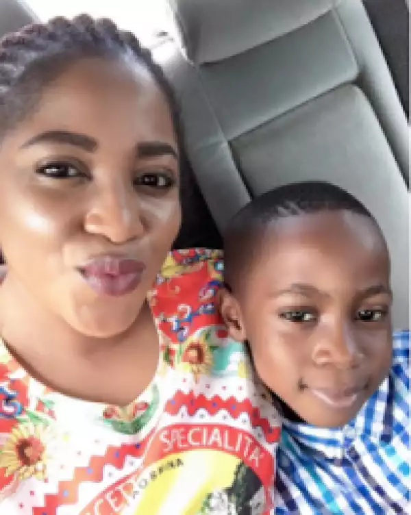 "King And Queen": Actress Grace Amah Shares Lovely Photo With Her Son
